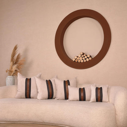 Farmhouse Decorative Outdoor Throw Pillow Covers for Couch Sofa Bed Brown Faux Leather Accent Pillow Cover Modern Decor Pillow Case 12 X 20 Inch (Beige)